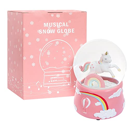 Unicorn Snow Globes For Kids, Wind Up Snow Globe For Girls, 100Mm Musical Snowglobe For Adults, New Year Valentines Gifts For Women Her Mom Christmas Birthday Baby Shower #TOP6