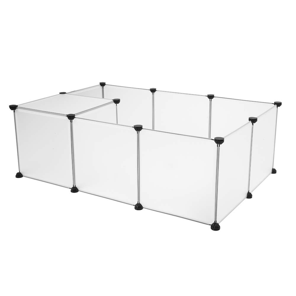 Bonnlo Parc Enclos pour Petits Animaux, Enclos Lapin Interieur, Cage, pour Cochons d'Inde, Lapins,Chien,Chiot,Blanc