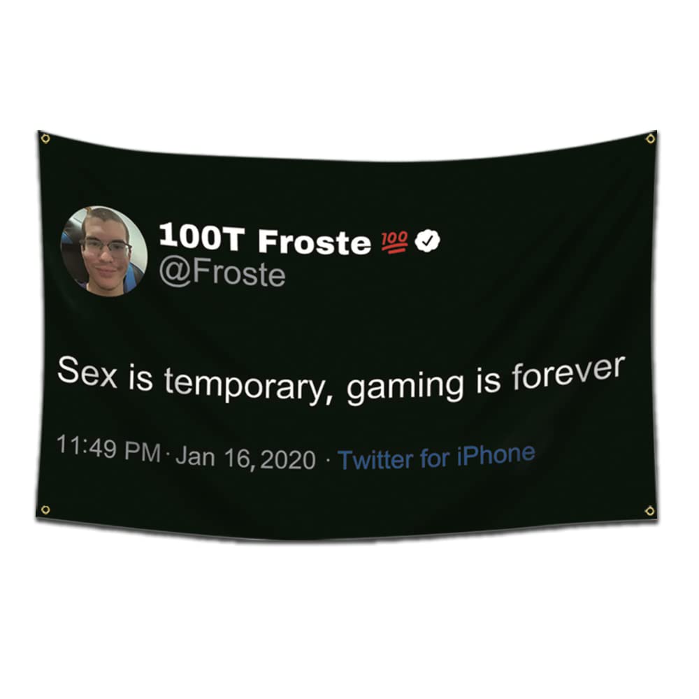 Amazon.com: Felizer 100T Froste Tweet Flag - Sex is temporary Gaming is  forever (3x5ft, Anti-fade Poly，150D ) Premium Quality with Two Brass  Grommets Vibrant Colors For Garage Man Cave : טיפוח הבריאות