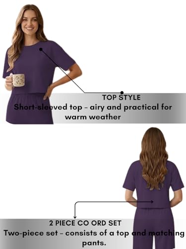 Image of Leriya Fashion Co-ord Set for Women Stylish - Trendy Korean Summer Travel Outfit | Lightweight Two Piece Dress for Beach & Holiday Look | Casual Style Textured Dress for Woman