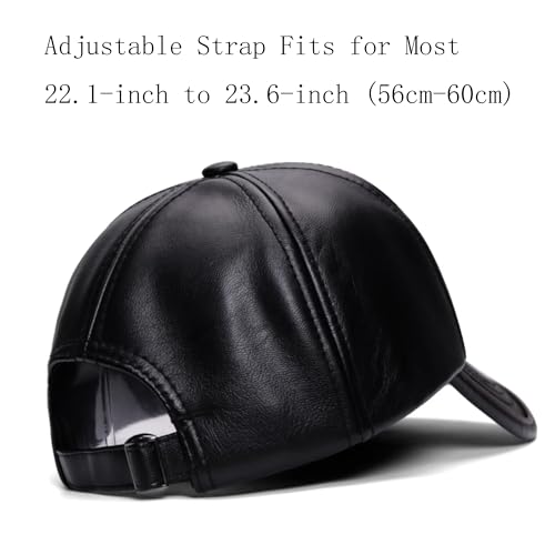 Gorra Unisex Negra Ajustable de Cuero Talla Única miniatura 7