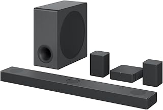 LG S80QR 5.1.3ch Sound bar with 4ch Rear Speakers, Center Up-Firing, Dolby Atmos DTS:X, Works with Airplay2, Spotify HiFi, Alexa, High-Res Audio, IMAX Enhanced, Synergy with LG TV, Meridian (Renewed)