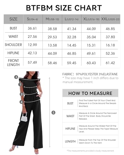 Btfbm JUMPSUITSBT318 Women Jumpsuits Crew Neck Ruffle Cap Sleeve Belted High Waist Wide Leg Romper thumb #5