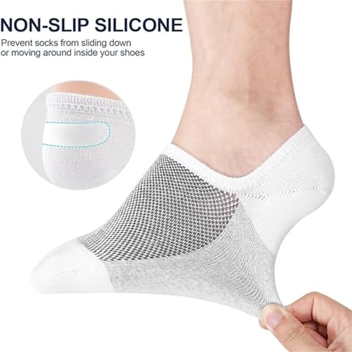 BILIKEYU Mens Cotton Ankle Socks Color Block Wide Mouth Breathable Running Athletic Loose Fit Crew Sock4