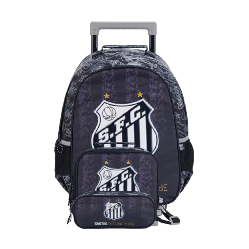 Kit Escolar Mochila Rodinhas + Lancheira + Estojo Times Futebol Oficial