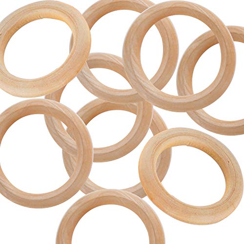 VABNEER 40 Pezzi Anelli Legno Anelli in Legno