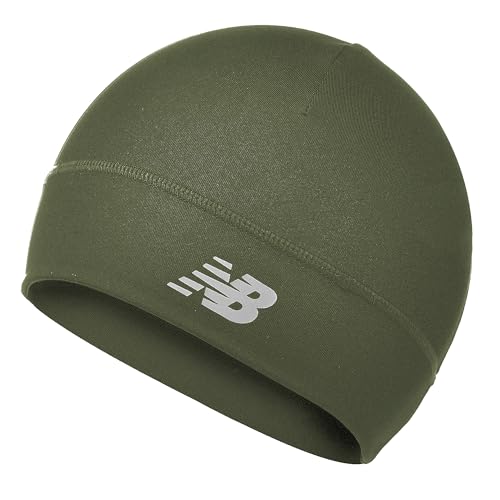 New Balance Lightweight Running/Athletic Skullcap Hat Beanie Cap Olive