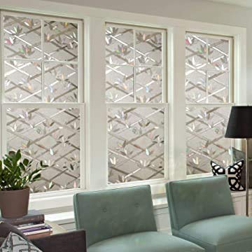 Image of ELTON Vinyl 3D Cross Bamboo Heat Control Anti UV Privacy for Bathroom Door Window (Multicolour Patti) - 2 x 50 feet., Pack of 1