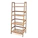 HOMFA Bamboo 4 Shelf Bookcase, Multifunctional Ladder-Shaped Plant Flower Stand Rack Bookrack Storage Shelves