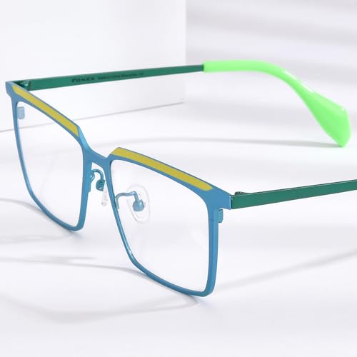 Image of FONEX Colorful Pure Titanium Glasses Frame Women Retro Round Eyeglasses