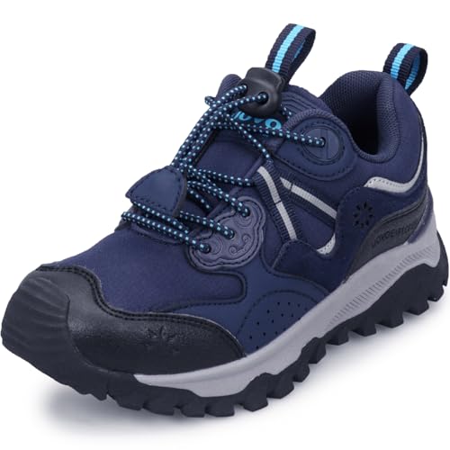 UOVO Boys Girls Hiking Shoes Kids Waterproof Running Trail Fashion Sneakers Breathable Lightweight Non-Slip Outdoor Walking Sports Shoe(Little/Big Kids)