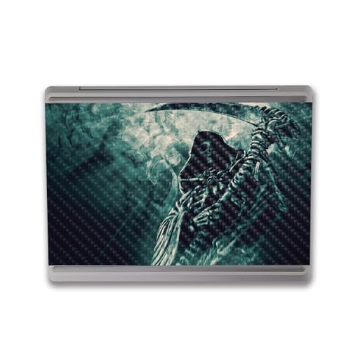 Image of MightySkins Carbon Fiber Skin Compatible with Microsoft Surface Laptop Go 3 (2023) Full Wrap Kit - Symbol of Death | Protective, Durable Textured Carbon Fiber Finish | Easy to Apply | Made in The USA