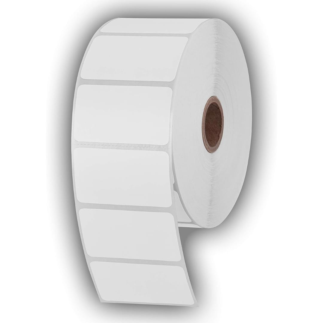 Brustro Direct Thermal Barcode Pack of 2000 Label - 51X32 mm – Self Adhesive for Printing Barcoding, White Sticker