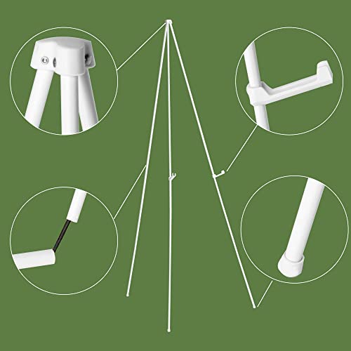 White Easel Stand For Display Wedding Sign & Poster - 63 Inches Tall Easels For Display Holder - Collapsable Portable Poster Easel - Floor Adjustable Metal Easel Tripod #TOP2