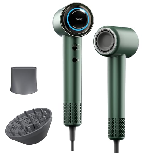 Tideway Hair Dryer, Blow Dryer with Diffuser High-Speed Plasma Ionic Low Noise for Fast Drying, Travel Hair Dryer for Women and Man, Curly/Wavy & Long/Thick Color-Treated Hair H11