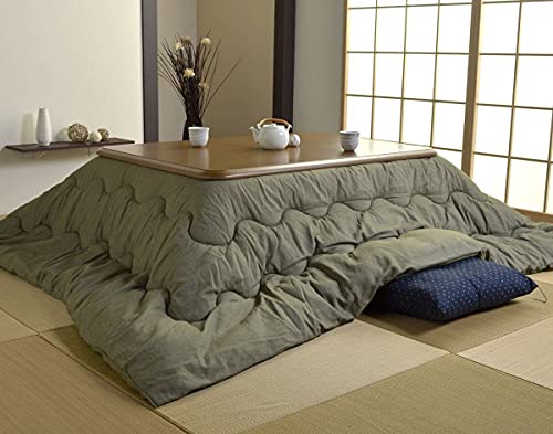 先染め こたつ布団 長方形205×315cm カーキー