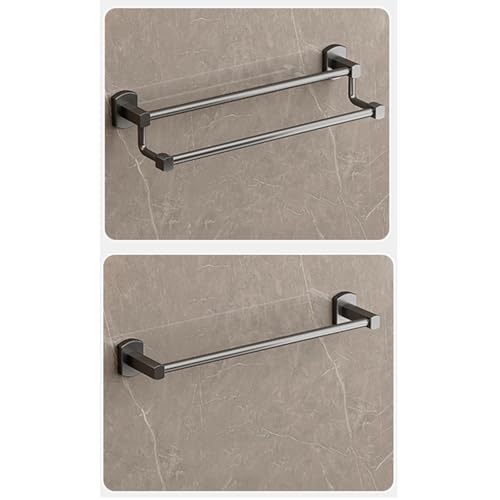 Premium całkowicie miedziany wieszak na ręczniki – bez dziurkowania wieszak łazienkowy pokryty wodą pistolet szary dwuwarstwowy 80 cm stylowy pojedynczy i podwójny pręt do nowoczesnych łazienek