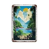 Affiche de voyage rétro Samoa américaines 1 Affiche rétro Plaque en...