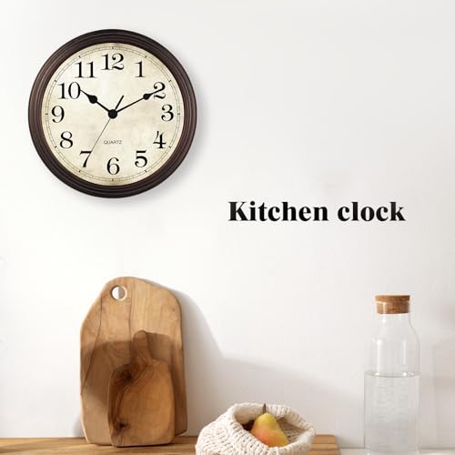 Image of Wall Clock, Bronze Silent Non Ticking Classic Battery Operated Clocks, Decorative for Living Room, Bedrooms, Kitchen, Office (16 inch)
