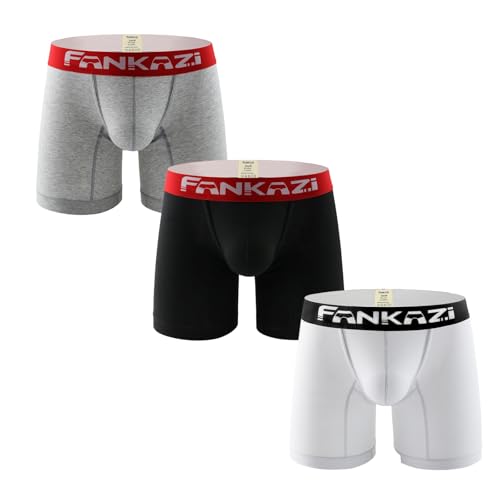 Gogobear Men's Boxer Brief Underwear Low Waist Workout Running Underpants Bulge Enhancing Pouch Panties 3 Pack