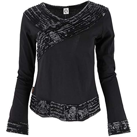 GURU-SHOP, Long Sleeve Shirt Boho-Chic, Hare Krishna Mantra Shirt, Black, Cotton, Size:M (12), Jumpers, Longsleeves & Sweatshirts Cover
