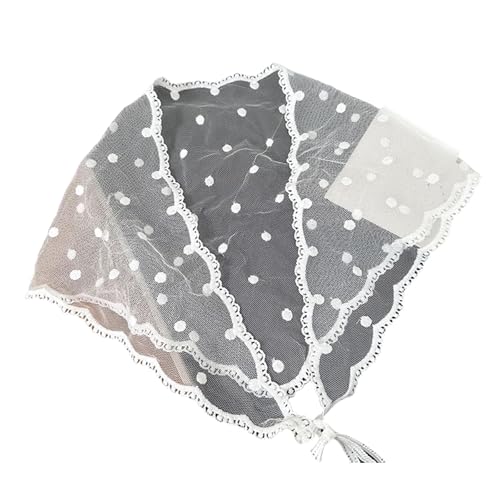 Elegante pañuelo triangular de encaje, estilo granjero francés, para vacaciones, viajes, para mujeres que buscan un accesorio único, bufanda decorativa hecha a mano, Puntos, Talla única