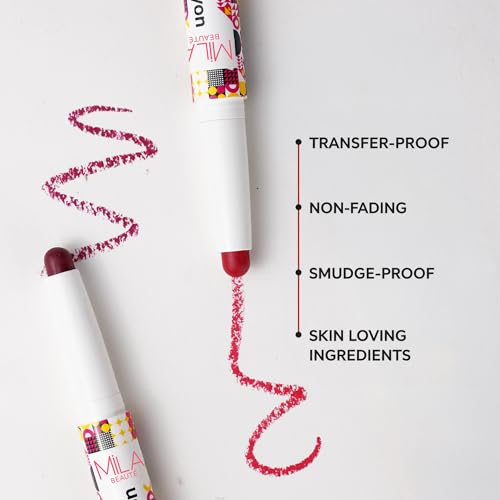 Image of Mila Beaute Lock & Pout Matte Crayon Lipstick for Women I Smudge Proof & Transfer-Proof Lipstick I Hydrating with Ceramides & Shea Butter I Highly Pigmented & Glides Smoothly | Suitable for Indian Skin Tones - Spill The Tea