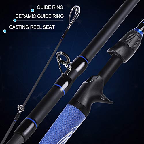 Sougayilang Speed Bass Angelruten, tragbare leichte, kohlenstoffreiche 4-teilige Rohlinge für das Süßwasserfischen… – Bild 5