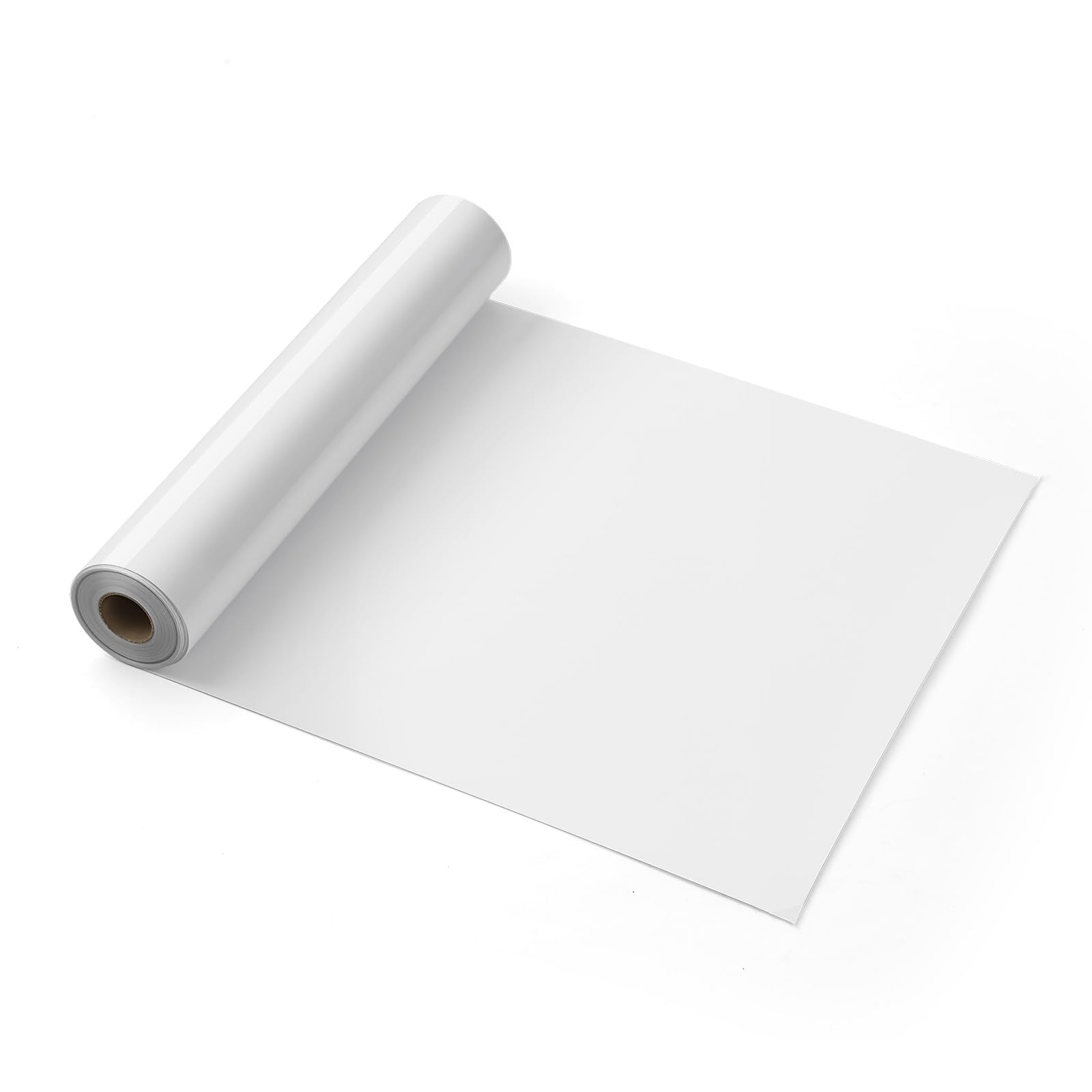 VEVOR Rotolo Vinile Termoadesivo per Tessuti 304,8 x 7260 mm, Pellicola per Plotter in Vinile a Trasferimento Termico per Macchine da Taglio, per Magliette Cuscini Cappelli, Bianco
