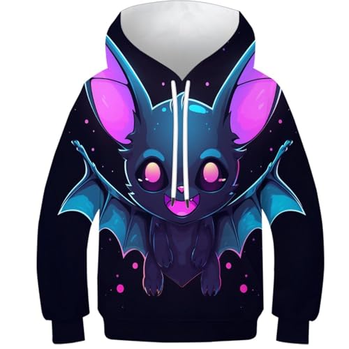Sweat chauve-souris aux yeux roses idée cadeau originale hiver enfant 11-13Y