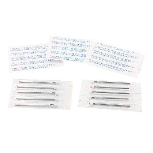 Ear Nose Piercing Needles - Combofix 50Pcs Ear Nose Piercing Needles Mixed Sizes 12G,14G,16G,18G and 20G Stainless Steel Body Piercing Needles Piercing Supplies Piercing Kit Body Piercing Tool(50Pcs)