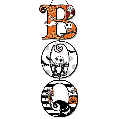 Spooky Large Size Wooden Boo Hanging Door Sign, Cartoon Boo Sign Door...