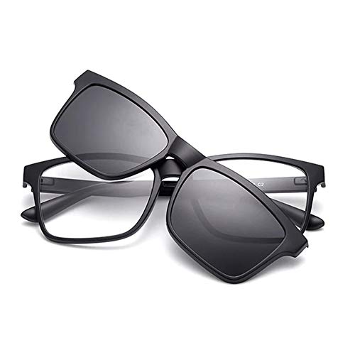 Armação para Óculos de Grau Modelo 2202 + 1 Lente Clip On Preta (Preto)