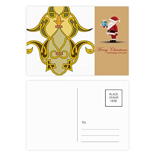 Cartes postales Père Noël motif parallèle coloré correspondance