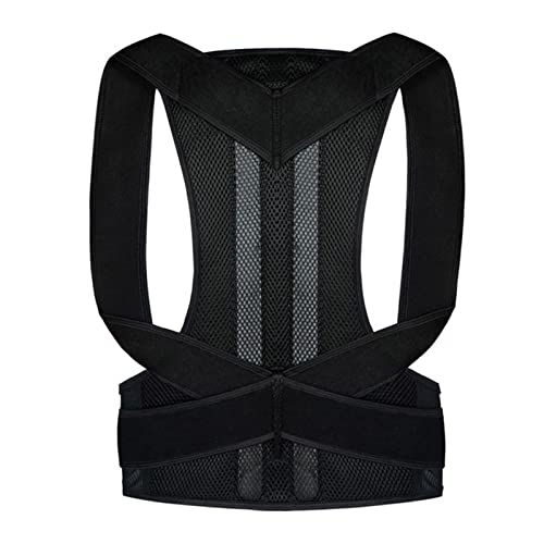 Guojiang Corrector For Women And Men Back Correction Relief Brace Straightener Shoulder Upright Support Back Shoulder Support Back Shoulder Support Brace Brace Belt Back Shoulder, Black, Silver