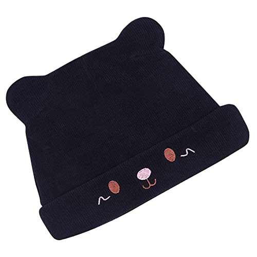 Women's Teen Girls Knitted Cat Kitty Cuffed Beanie Hat Winter Outdoor Stretchy Ski Skullies Caps Black #TOP3