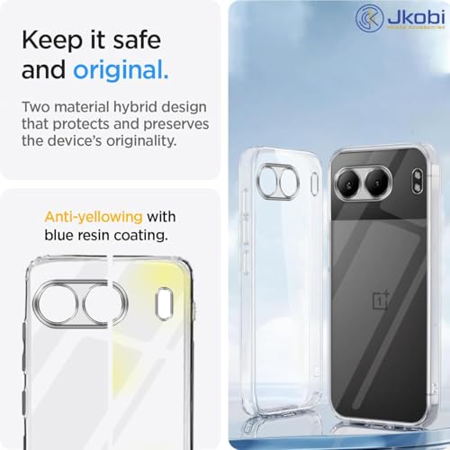 Image of Jkobi Back Case Cover for Oneplus Nord 4 (Silicone Clear Shockproof Case with Camera Protection | Soft and Flexible | Transparent)