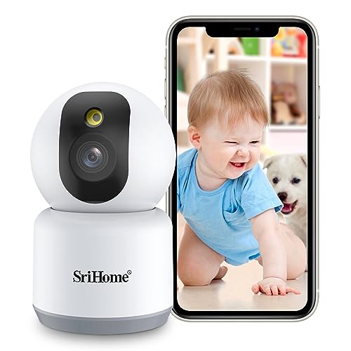 Image of Srihome SH038 5MP IP Camera UHD 2560 * 1920p 2.4G /5G WiFi Indoor Home Security Camera Pan & Tilt Camera 2 Way Talk Coverage Color Night Vision Sleep Mode Motion Detection Supports MicroSD Upto 128GB.