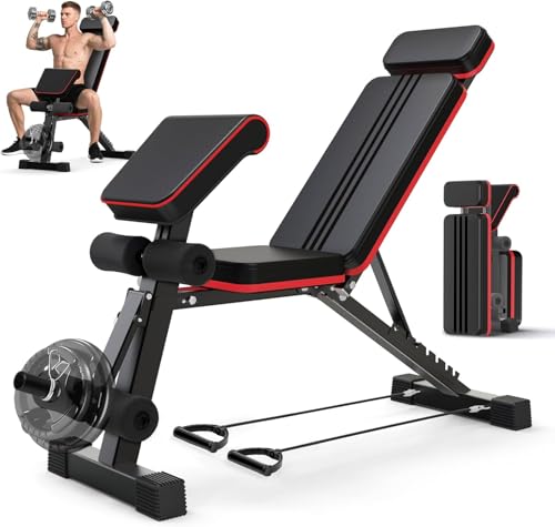 SOFTHOM Klappbare Hantelbank Multifunktion, 7-Fach Verstellbarer...