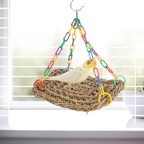 Csirnto Vogel Hängematte, Vogelnest Höhlen Schlafplätze Vogelkäfig Zubehör Vogel Spielzeug Vogelnest Etagenbett Hängende Hängematte für Wellensittich Nymphensittich Finken Hamster Rennmaus