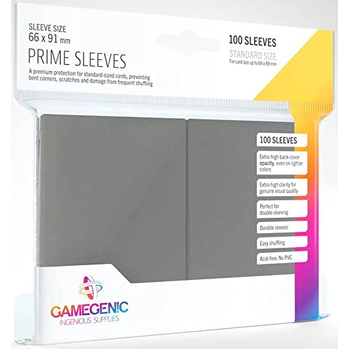 Gamegenic, Prime SleevesCard Deck Holde, Gray, 100 Pack