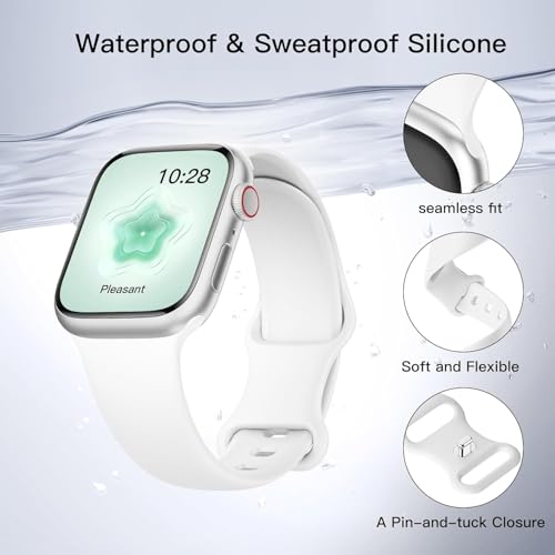 Image of Apple Watch Band for iWatch Series 11 10 9 8 7 6 5 4 3 SE Ultra | Sport Silicone Band Compatible with Apple Watch Bands 40mm 38mm 41mm 42mm 44mm 45mm 46mm 49mm Women Men, Waterproof Strap