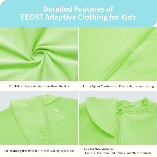 EEOST Adaptive Clothing for Kids Special Needs Autism Sensory Jumpsuit Anti-Strip Romper with Back Zipper Sizes 3-16 Years - Image 5