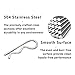 Virello 60Pcs 1.2mm R Shaped Clips Cotter Pins, Wire Stainless Steel Pins for Trailer, Tractor, Mower, Hitch Lock Systems