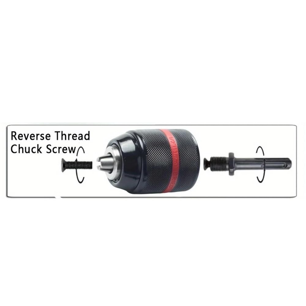 Adaptador de Agarre rápido de vástago Hexagonal/SDS/Cuadrado, Mandril roscado de 2-13 mm, Mandril sin Llave de 1/2 Pulgada - 2UNF de 1/2 Pulgada