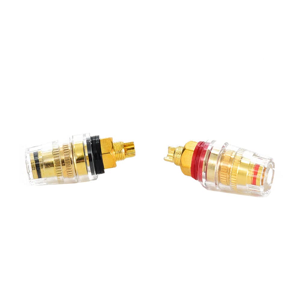 4 pz Placcato Oro Amplificatore Altoparlante FAI DA TE Allunga Terminale Binding Post Spina A Banana Presa Connettore Adatto per 4mm Spine A Banana  44