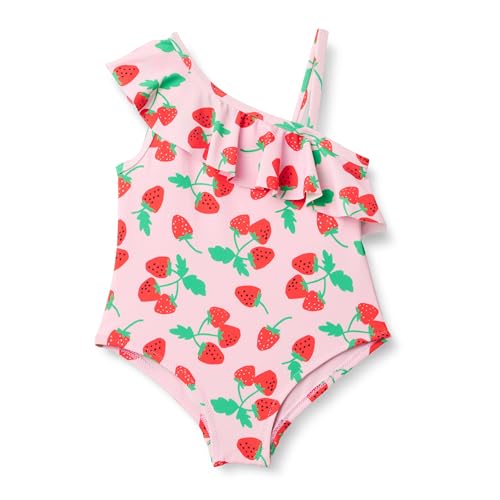 Image of Amazon Essentials Girls and Toddlers' Asymmetric Frill One-Piece Swimsuit