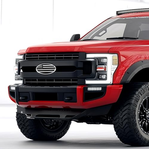 Image of Front Grille American Flag Emblem, 9 Inch US Flag Oval Emblem, Aluminum Front Grill Rear Tailgate Badge Nameplate Replacement for F150 F250 F350, 11-14 Edge, 11-16 Explorer