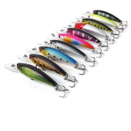 GIVBRO Angelköder/Angelköder/Kurbelköder/Haken, 10 Stück Cover