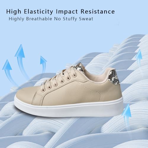 Fashionable and Versatile White Shoes with Sequins Embellished Lace Up Casual Board Shoes4